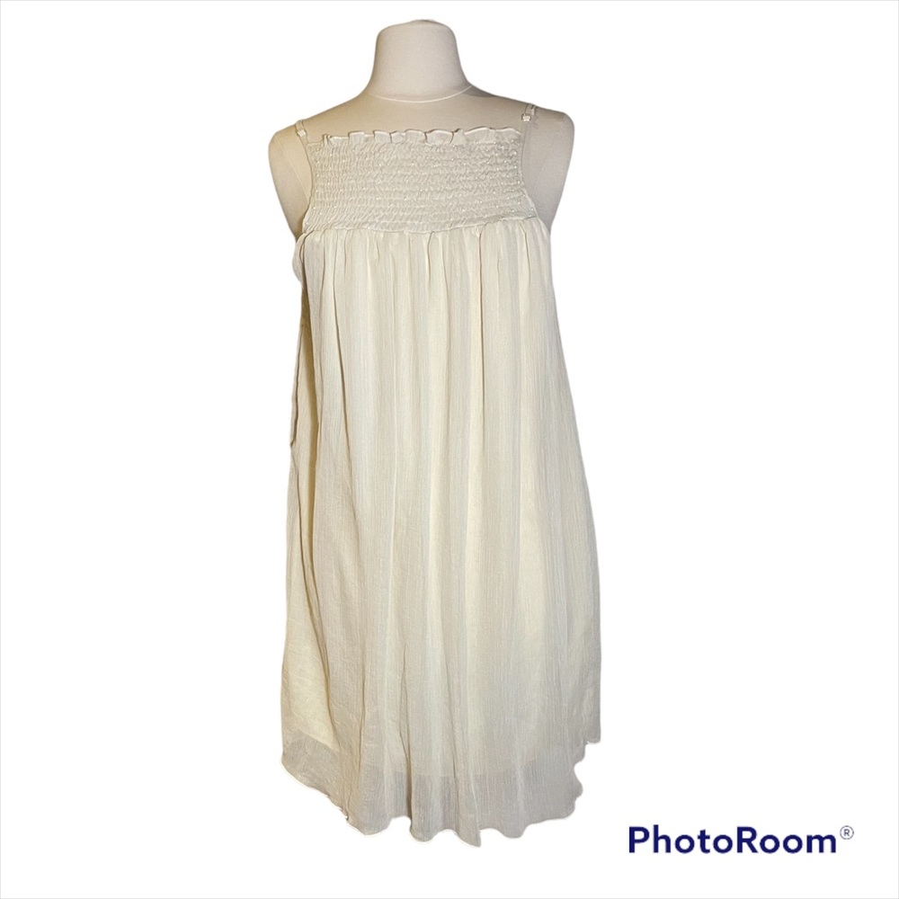 NWT Delicia cream chiffon beaded dress size S